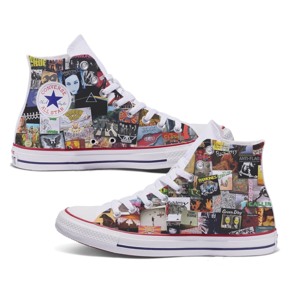 Rock Album Art Custom Converse High Top Sneakers